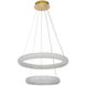 Bowen 2 Light 24 inch Satin Gold Chandelier Ceiling Light