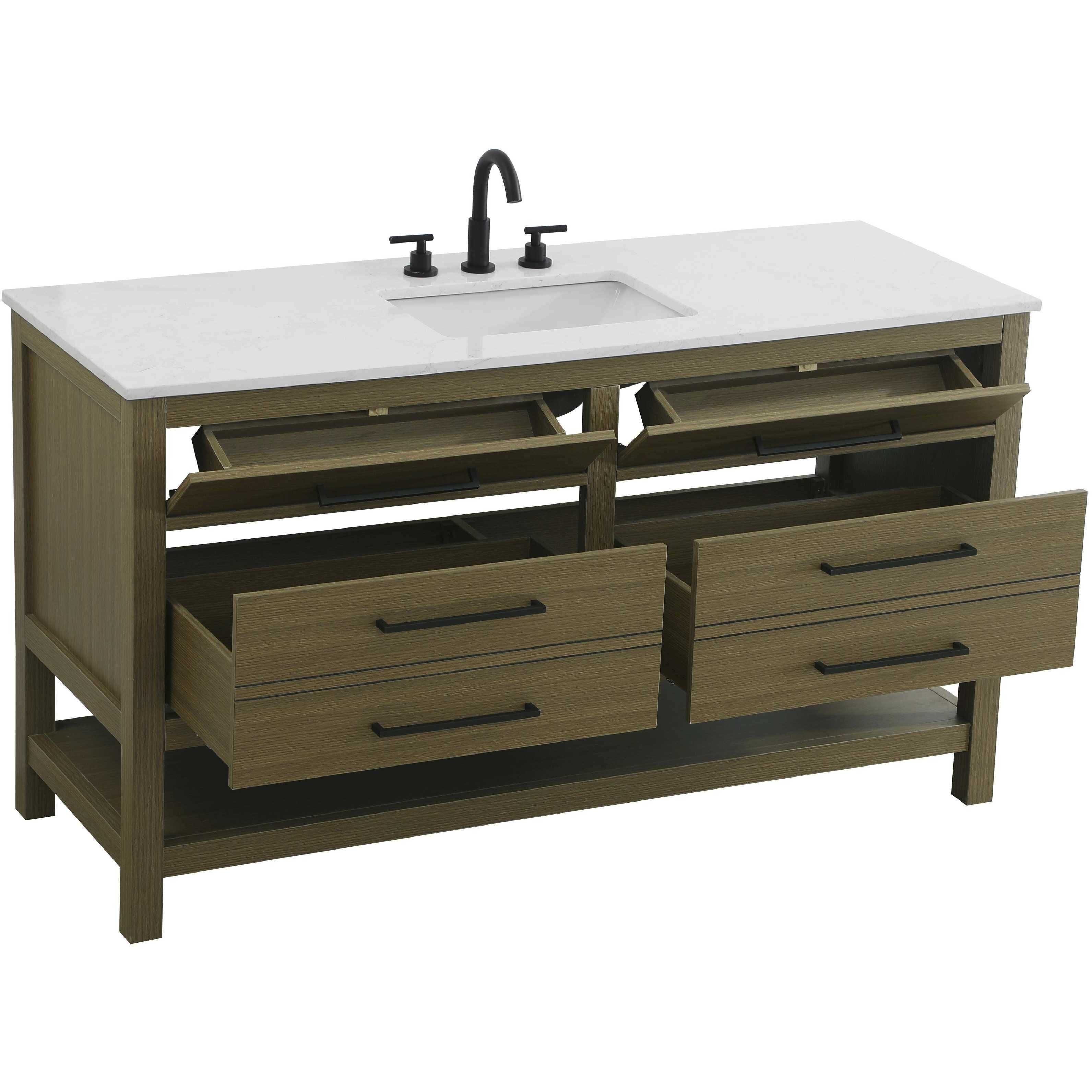 Karson 60 X 34 inch Chestnut Brown Bathroom Vanity Cabinet