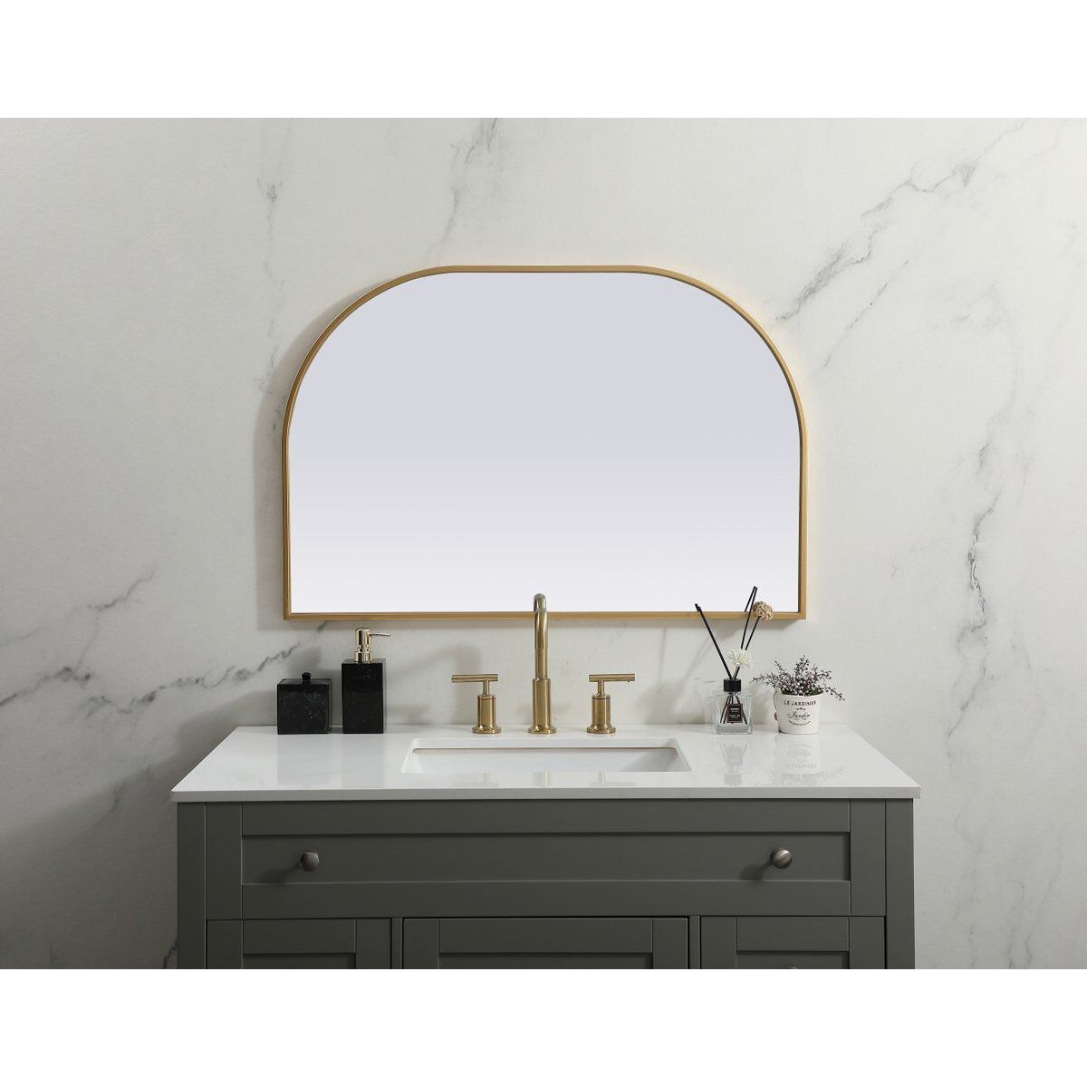 Blaire 36 X 24 inch Brass Mirror