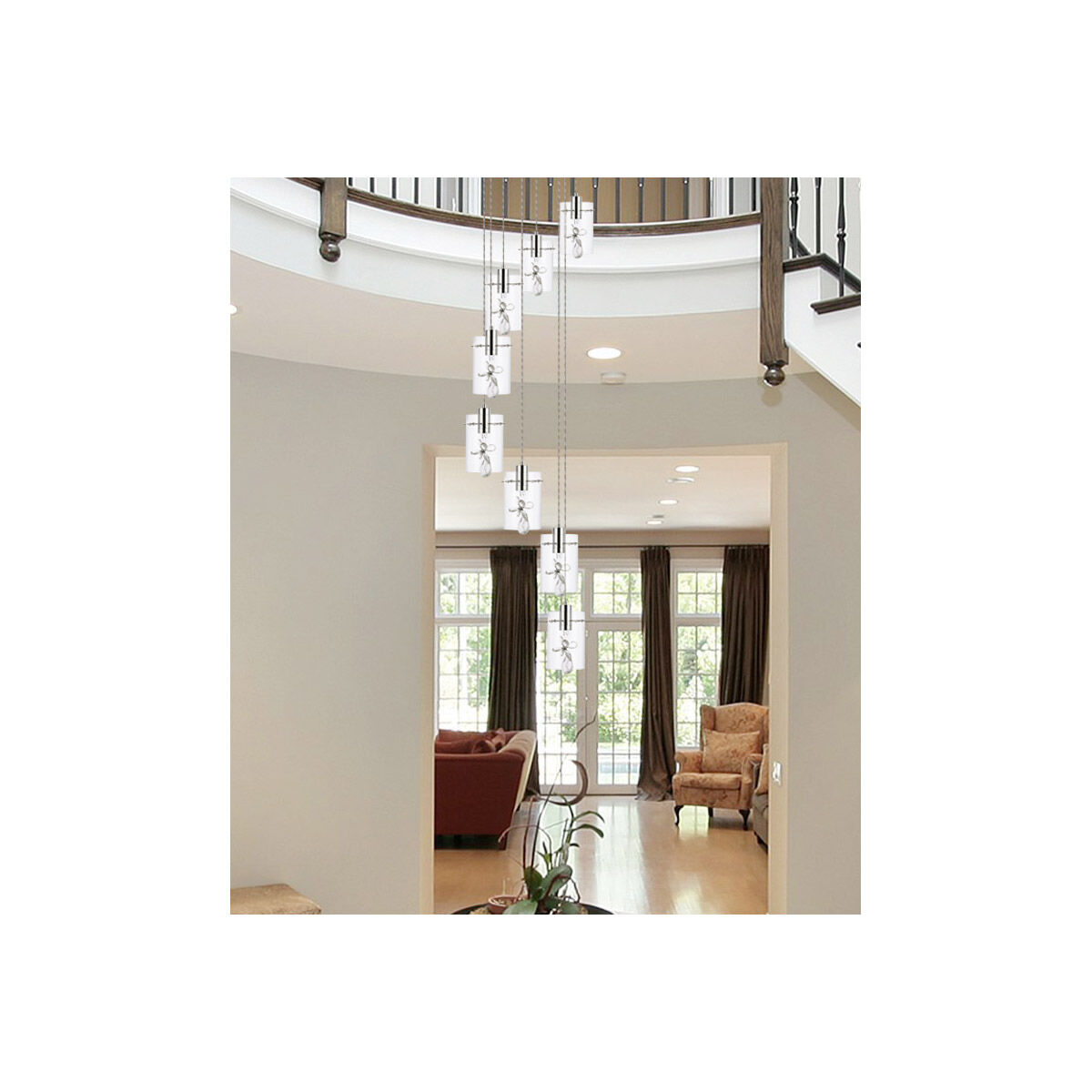 Hana 8 Light 18 inch Chrome Pendant Ceiling Light