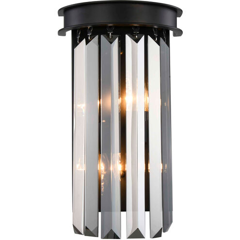 Sydney 2 Light 8 inch Matte Black Wall Sconce Wall Light in Silver Shade, Urban Classic