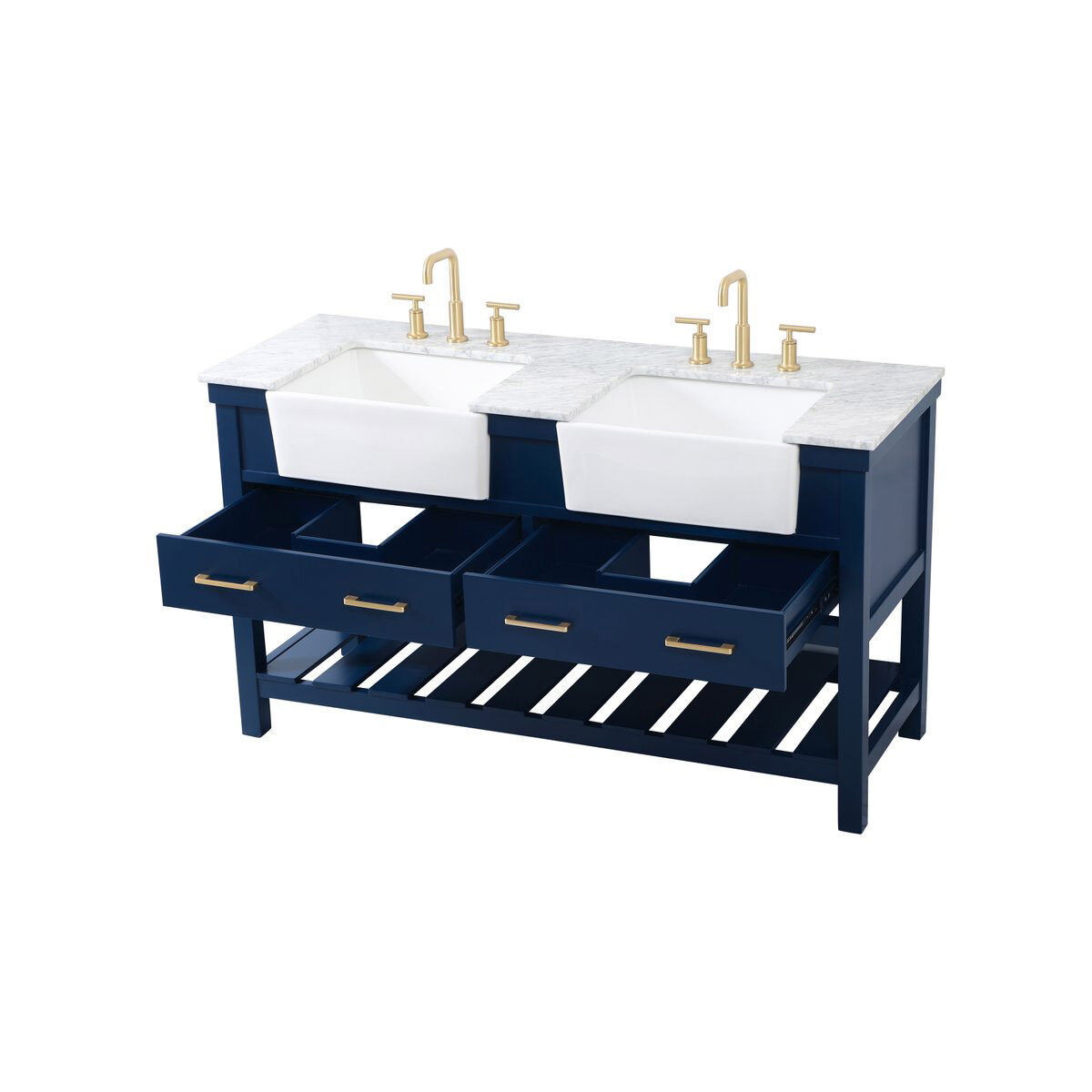 Clement 60 X 22 X 34 inch Blue Bathroom Vanity Cabinet