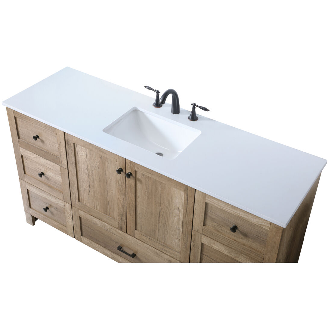 Soma 60 X 19 X 34 inch Natural Oak Vanity Sink Set