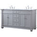 Wesley 60 X 22 X 35 inch Grey Vanity Sink Set