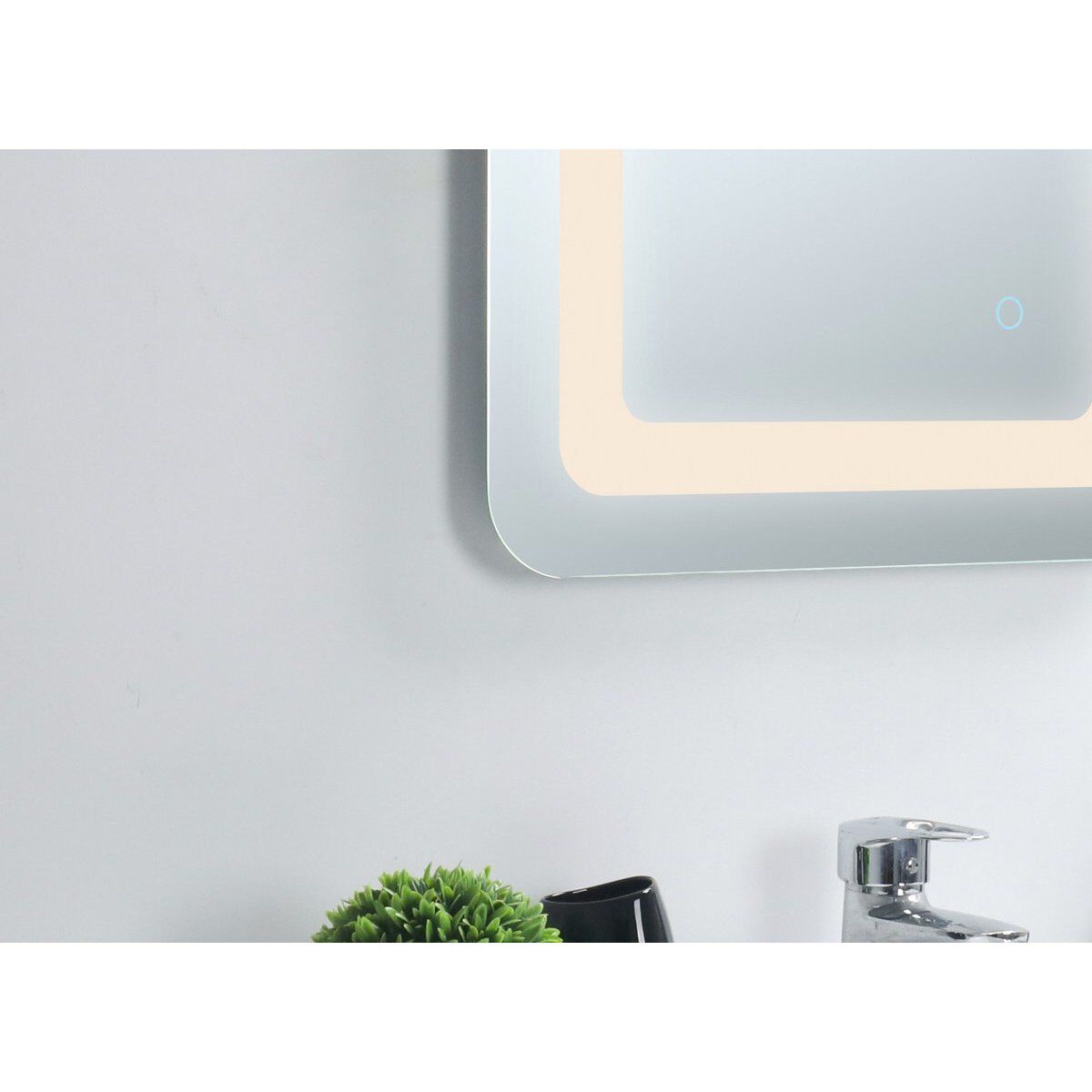 Genesis 36 X 24 inch Glossy White LED Mirror