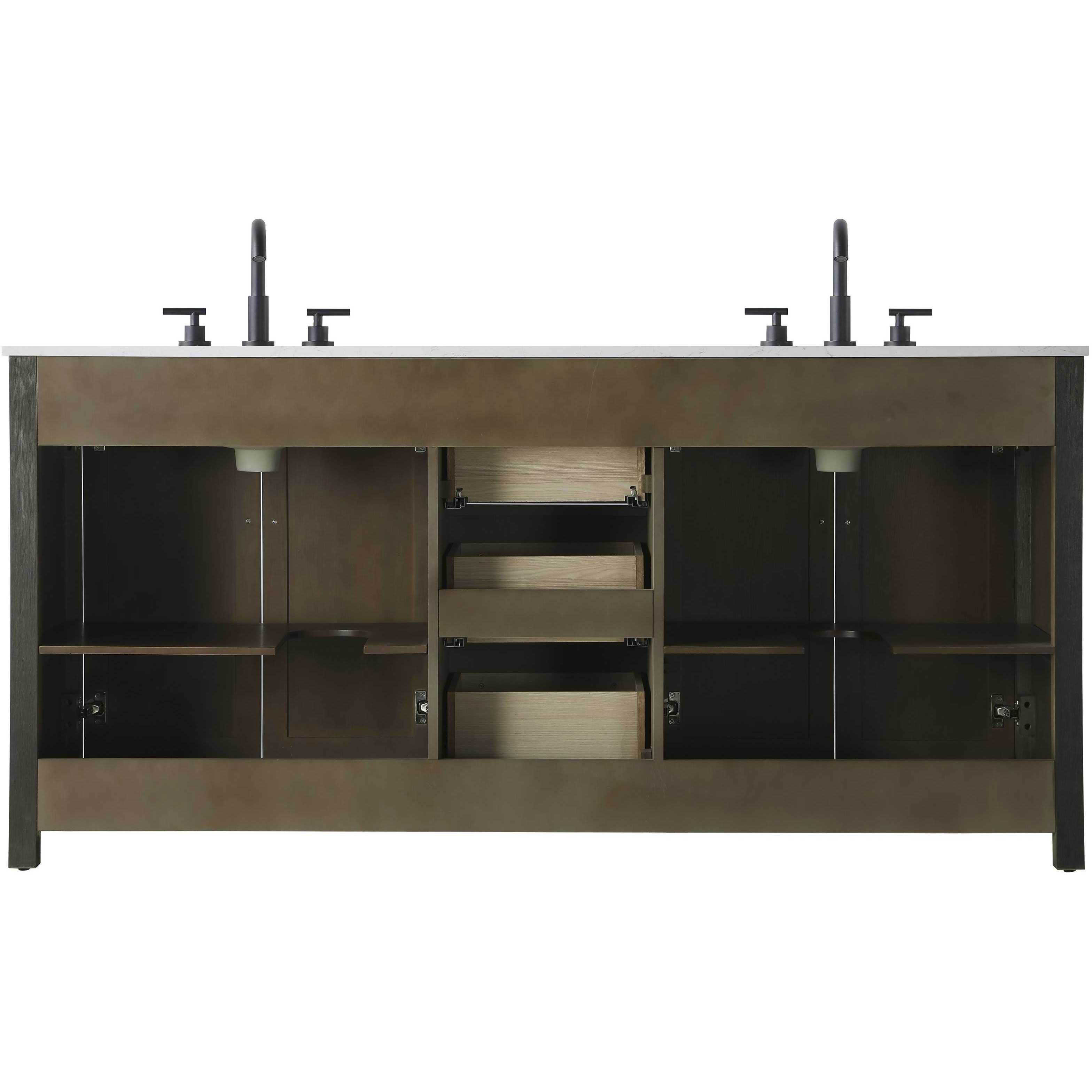 Alina 72 X 34 inch Chocolate Oak Bathroom Vanity Cabinet