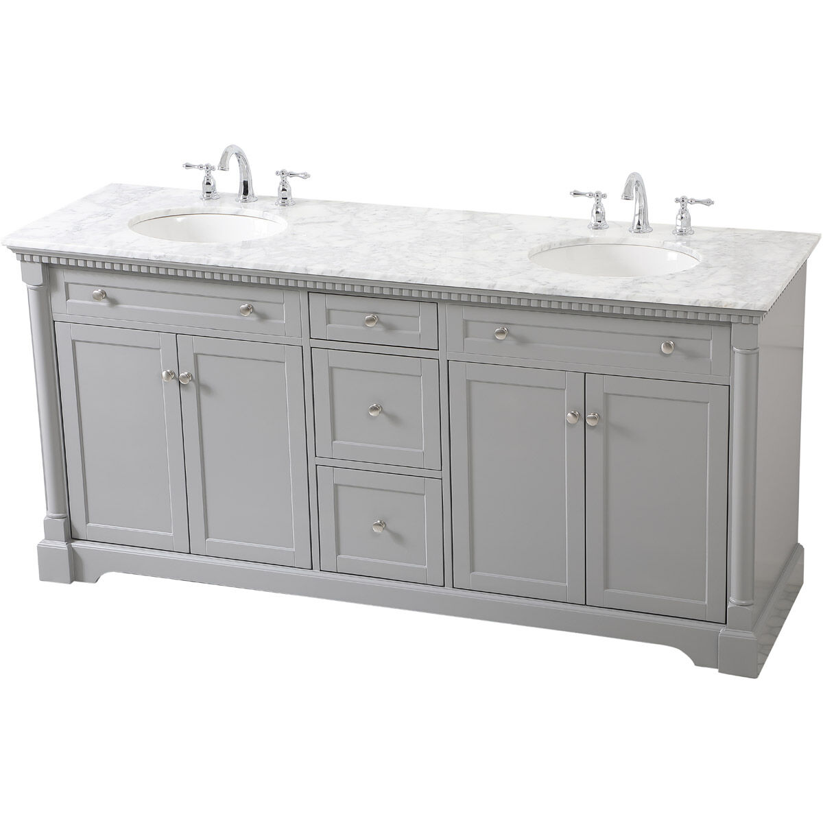 Clarence 72 X 22 X 35 inch Grey Vanity Sink Set