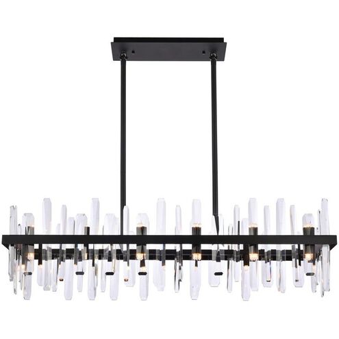 Serena 24 Light 42 inch Black Linear Chandelier Ceiling Light