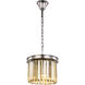 Sydney 3 Light 12 inch Polished Nickel Pendant Ceiling Light in Golden Teak, Urban Classic