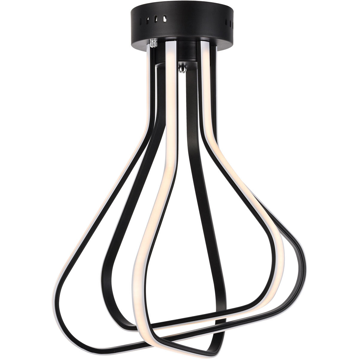 Dahlia LED 18.2 inch Black Flush Mount Ceiling Light