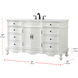 Danville 60 X 21 X 36 inch Antique White Vanity Sink Set