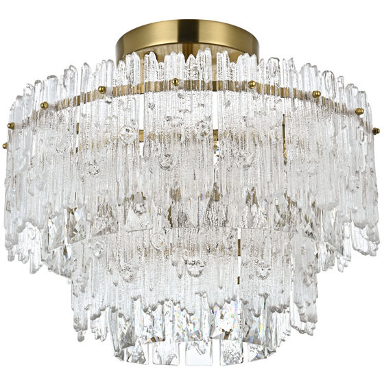 Emilia 4 Light 15 inch Satin Gold Flush Mount Ceiling Light