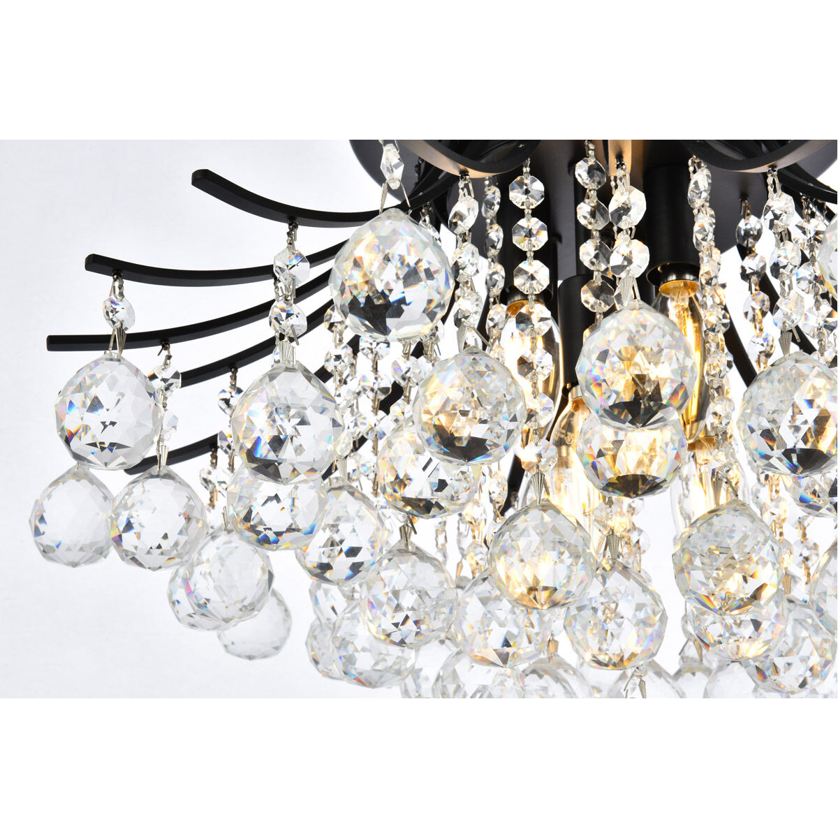 Toureg 6 Light 19 inch Black and Clear Flush Mount Ceiling Light in Royal Cut