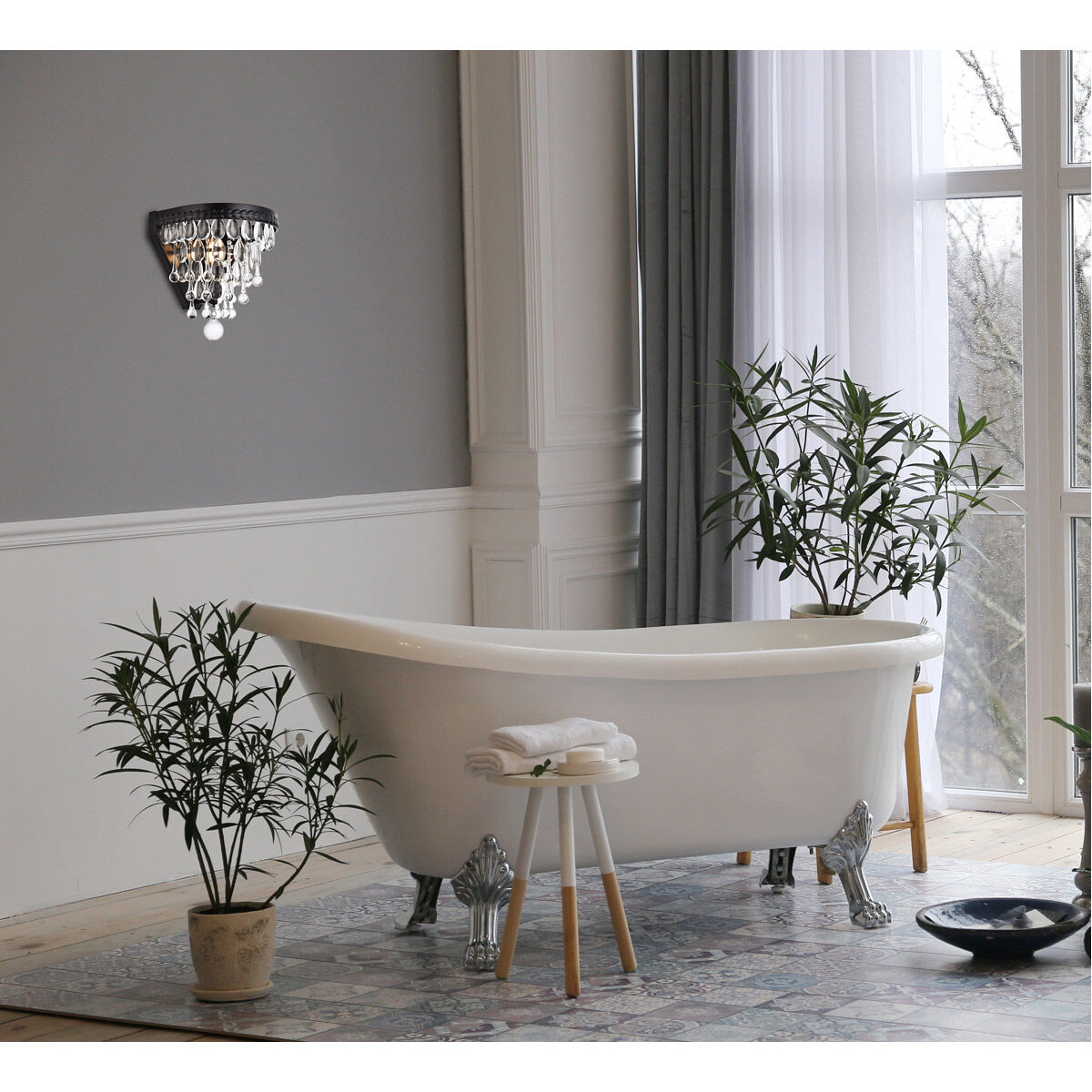 Nordic 1 Light 8 inch Black Wall Sconce Wall Light