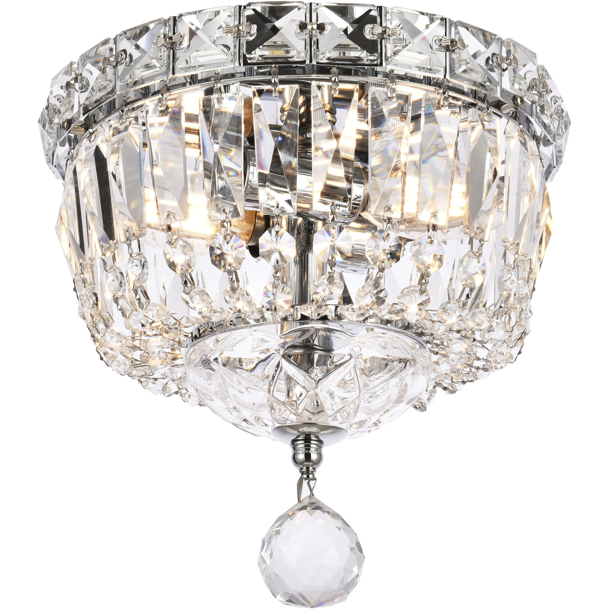 Tranquil 2 Light 8 inch Chrome Flush Mount Ceiling Light in Royal Cut