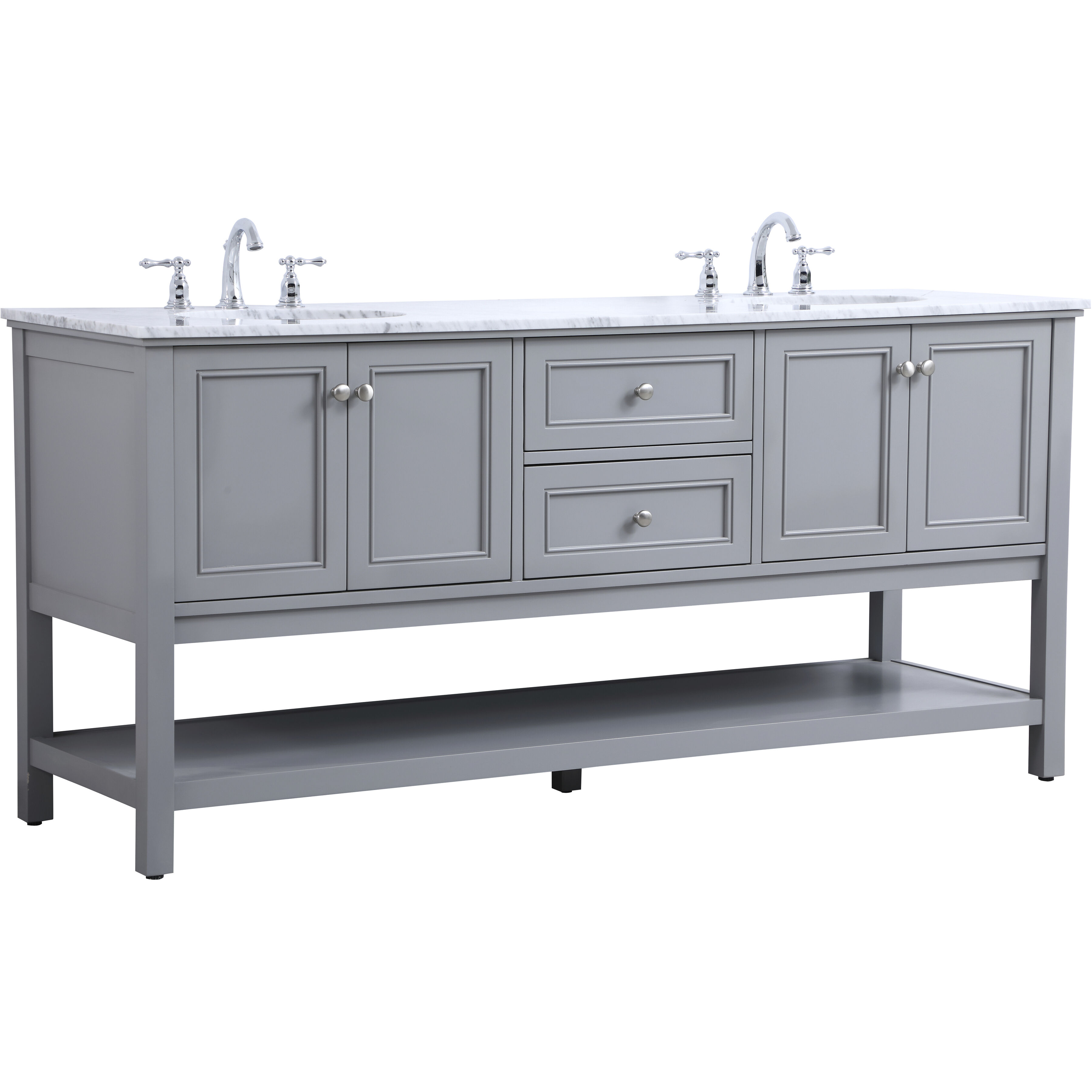Metropolis 72 X 22 X 34 inch Grey Vanity Sink Set