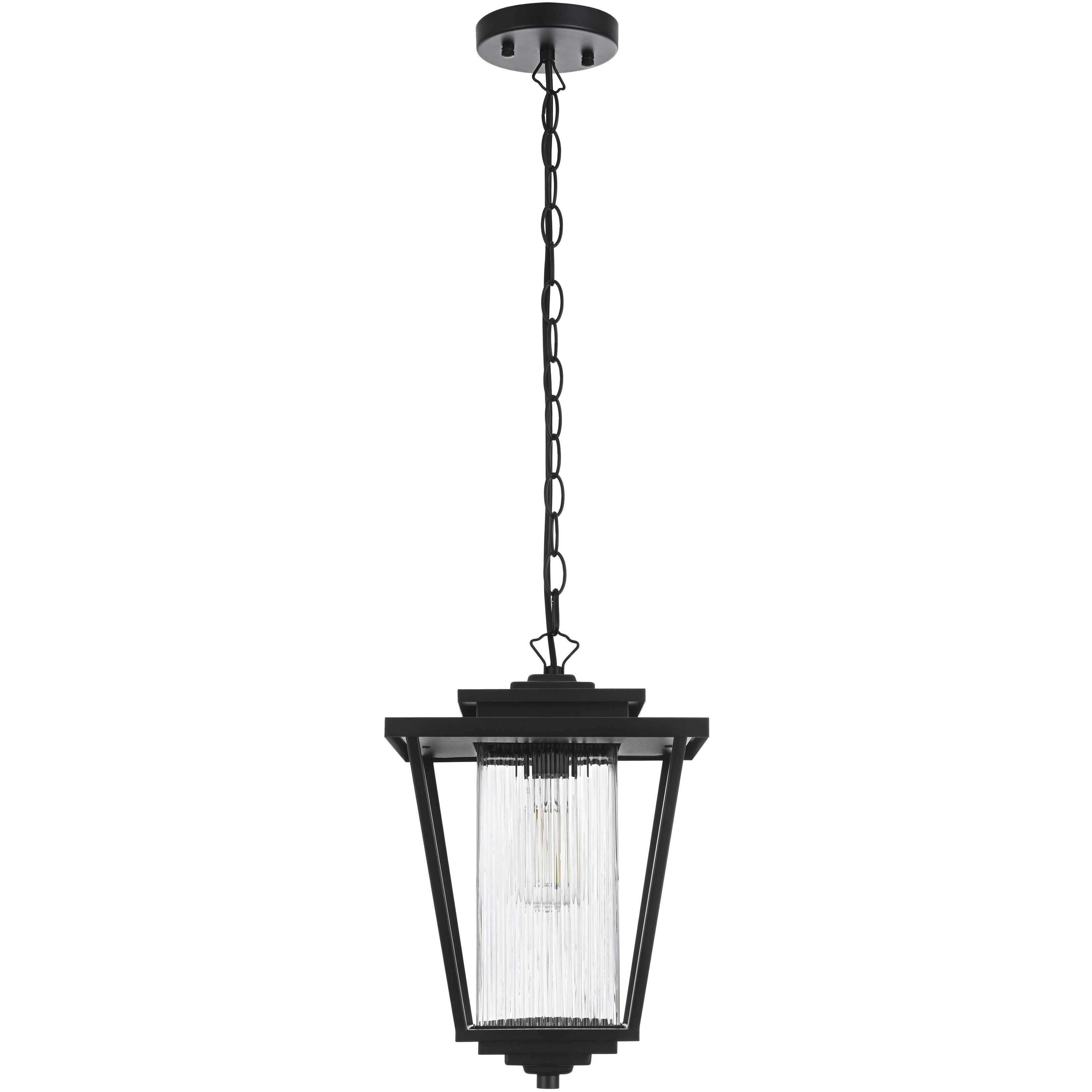 York 1 Light 10 inch Black Outdoor Pendant