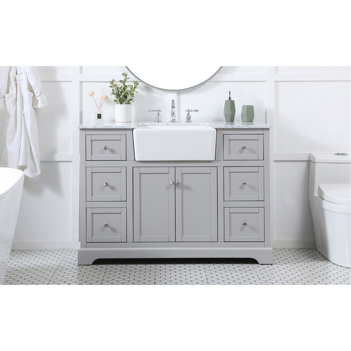 Franklin 48 X 22 X 34.75 inch Grey Bathroom Vanity Cabinet