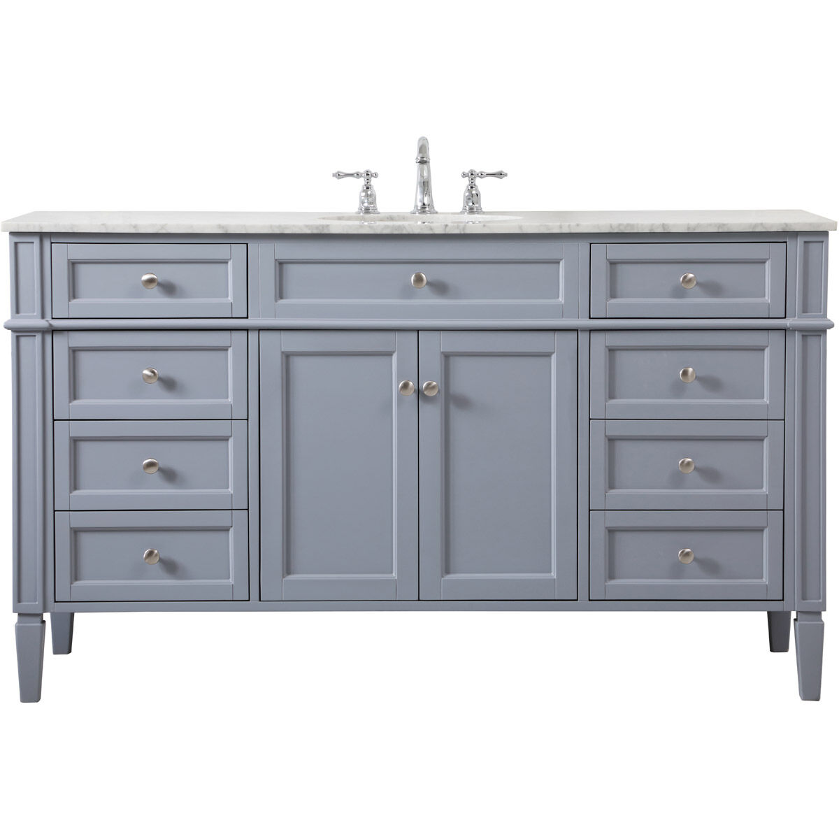 Park Avenue 60 X 22 X 35 inch Grey Vanity Sink Set