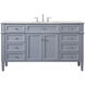 Park Avenue 60 X 22 X 35 inch Grey Vanity Sink Set
