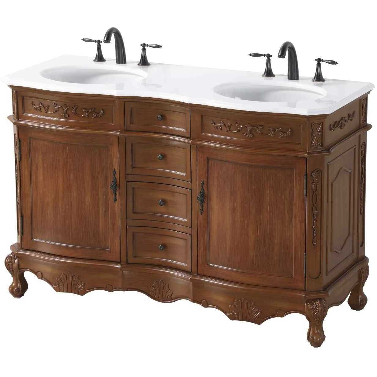 Danville 54 X 36 inch Teak Bathroom Vanity Cabinet