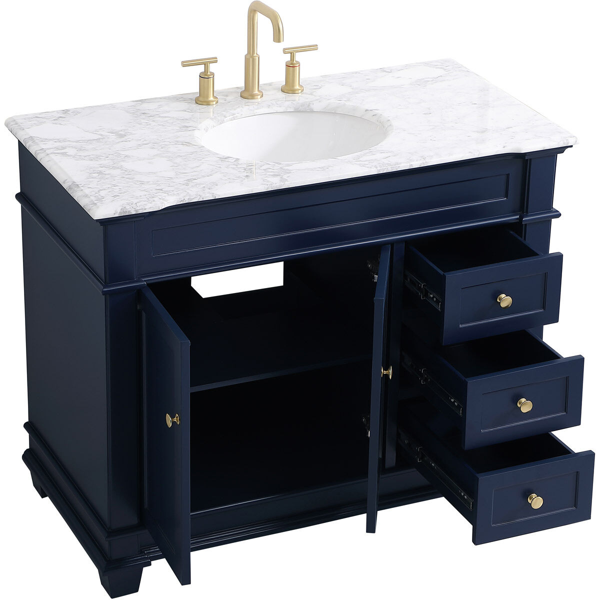 Wesley 42 X 21.5 X 35 inch Blue Vanity Sink Set