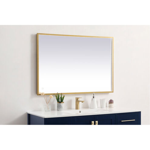 Pier 30 X 27 inch Brass LED Mirror