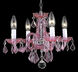 Rococo 4 Light 15 inch Pink Dining Chandelier Ceiling Light in Rosaline