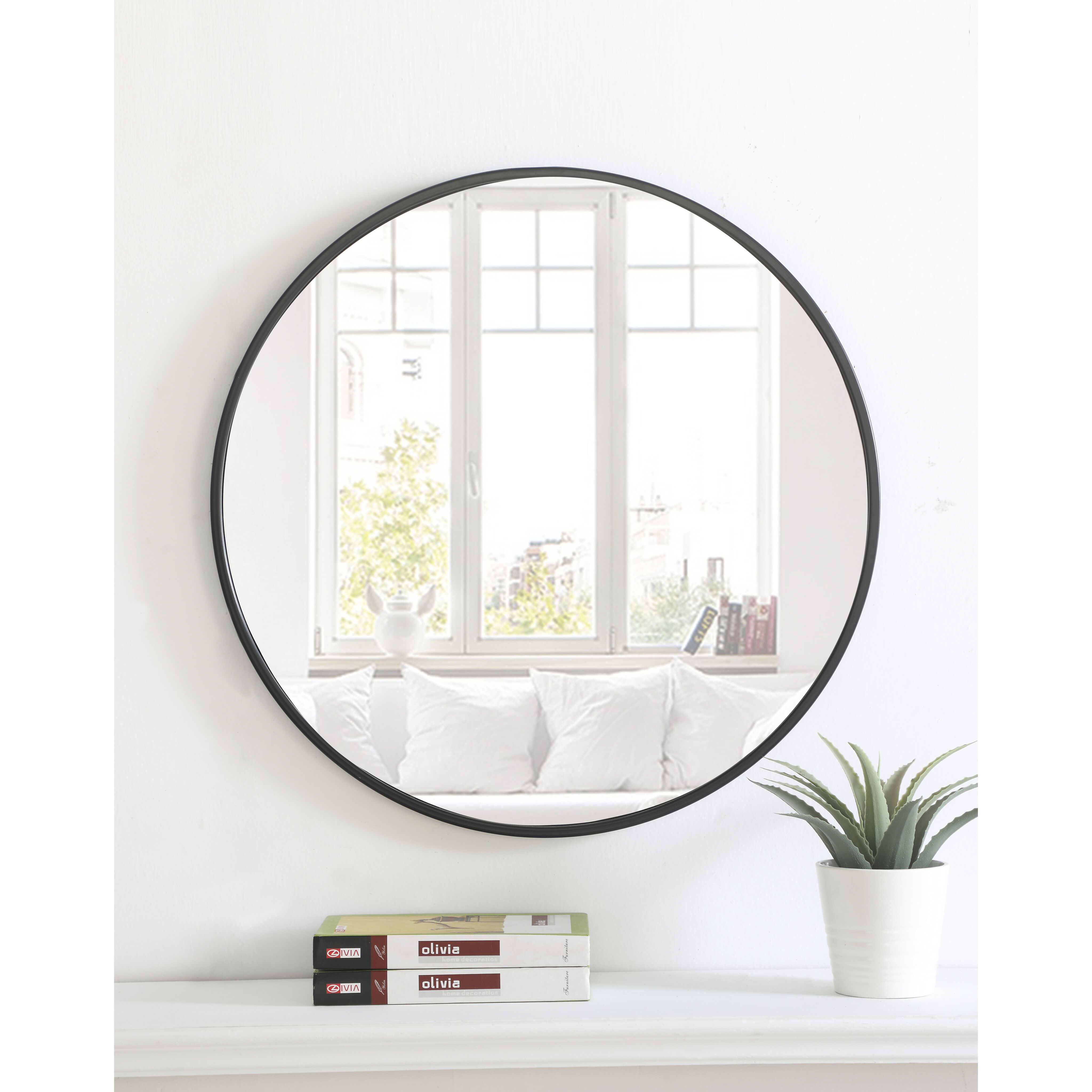 Eternity 24 X 24 inch Black Wall Mirror