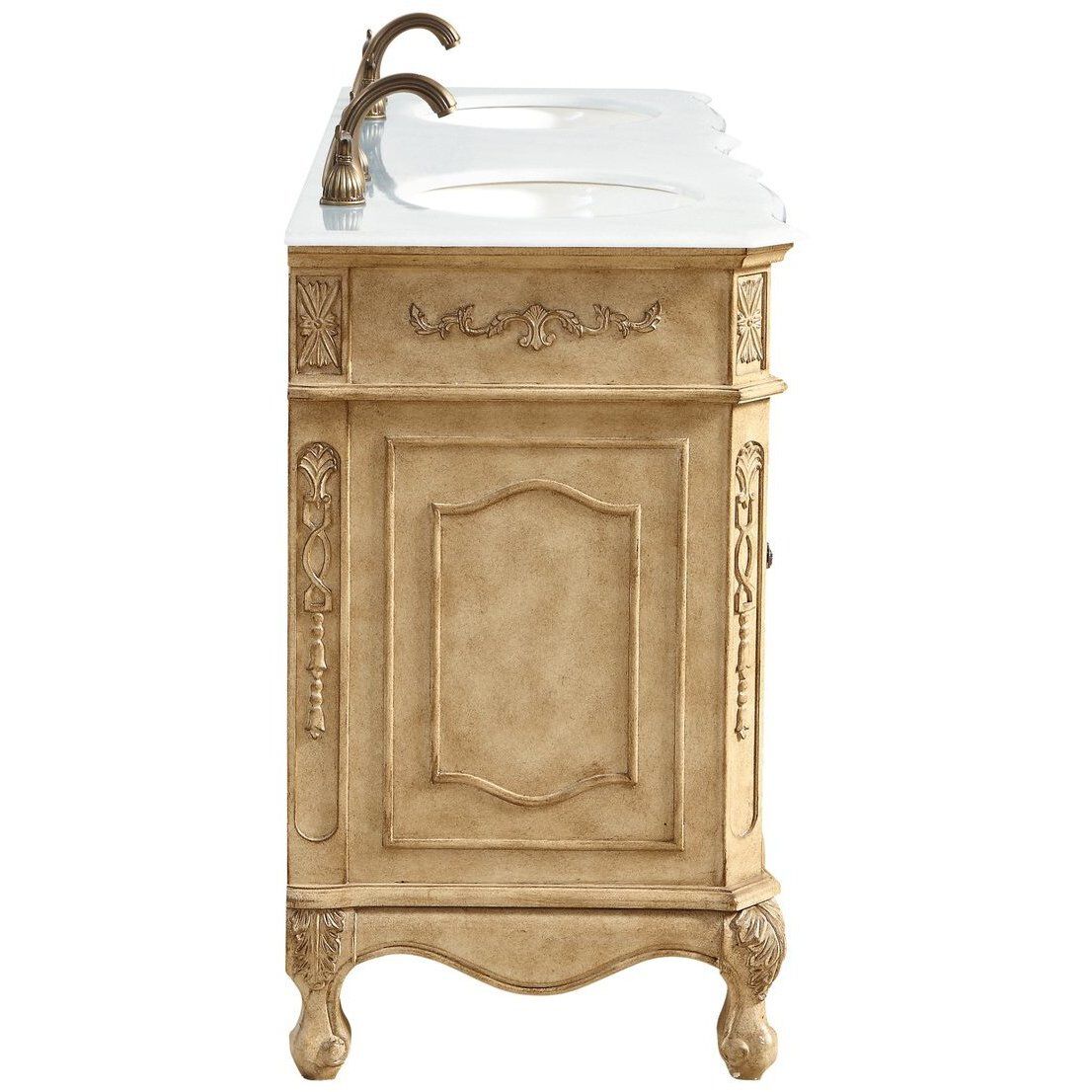 Danville 60 X 21 X 36 inch Antique Beige Vanity Sink Set