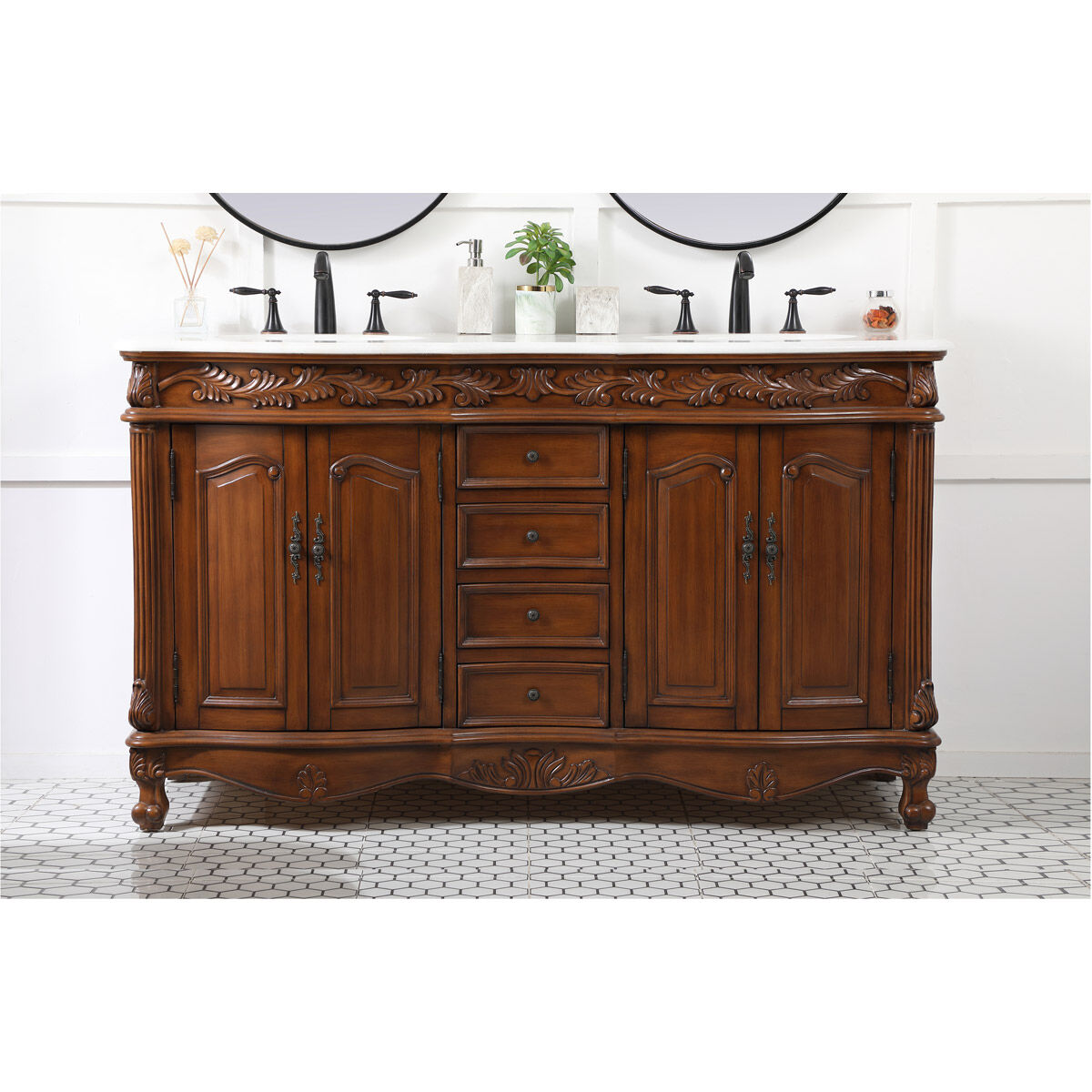 Windsor 60 X 22 X 36 inch Teak Vanity Sink Set