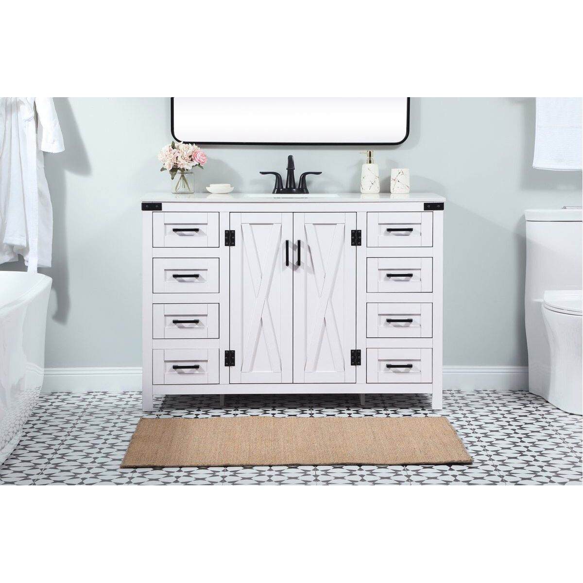 Grant 48 X 19 X 34 inch White Vanity Sink Set in Not Included