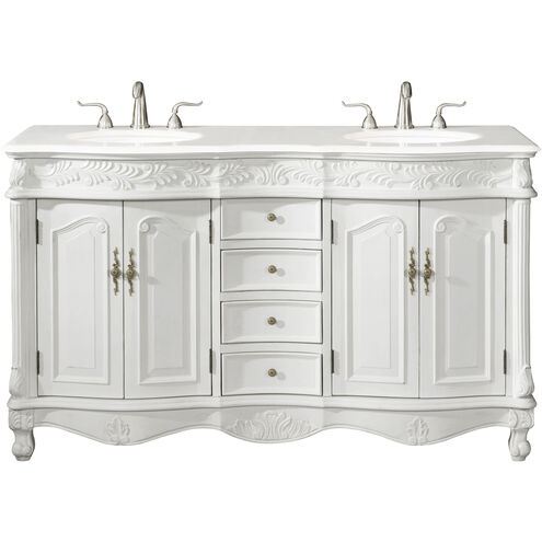 Windsor 60 X 22 X 36 inch Antique White Vanity Sink Set