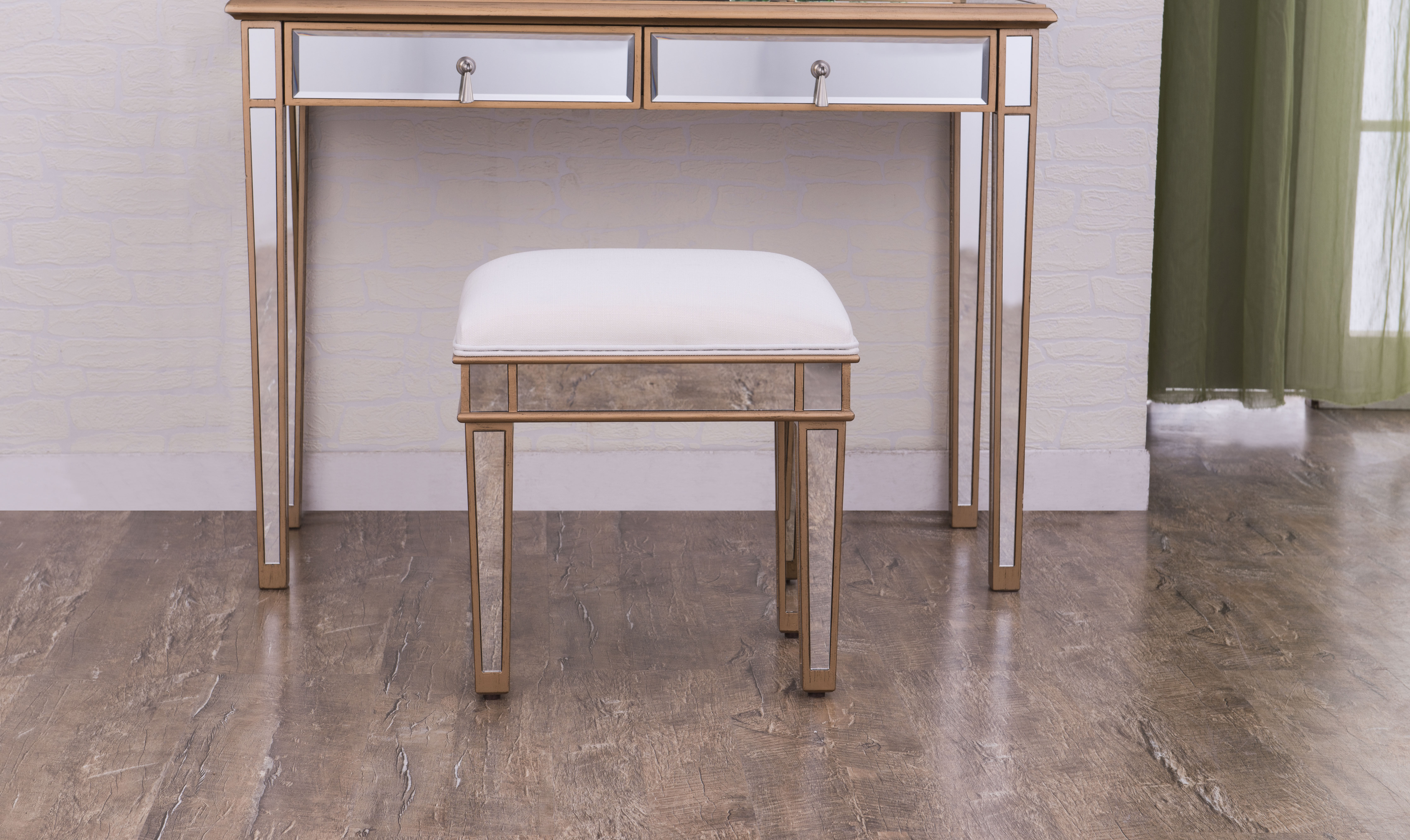 Contempo 18 inch Gold Paint Dressing Stool