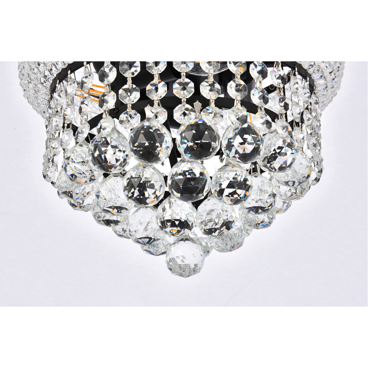 Primo 3 Light 10 inch Black and Clear Flush Mount Ceiling Light