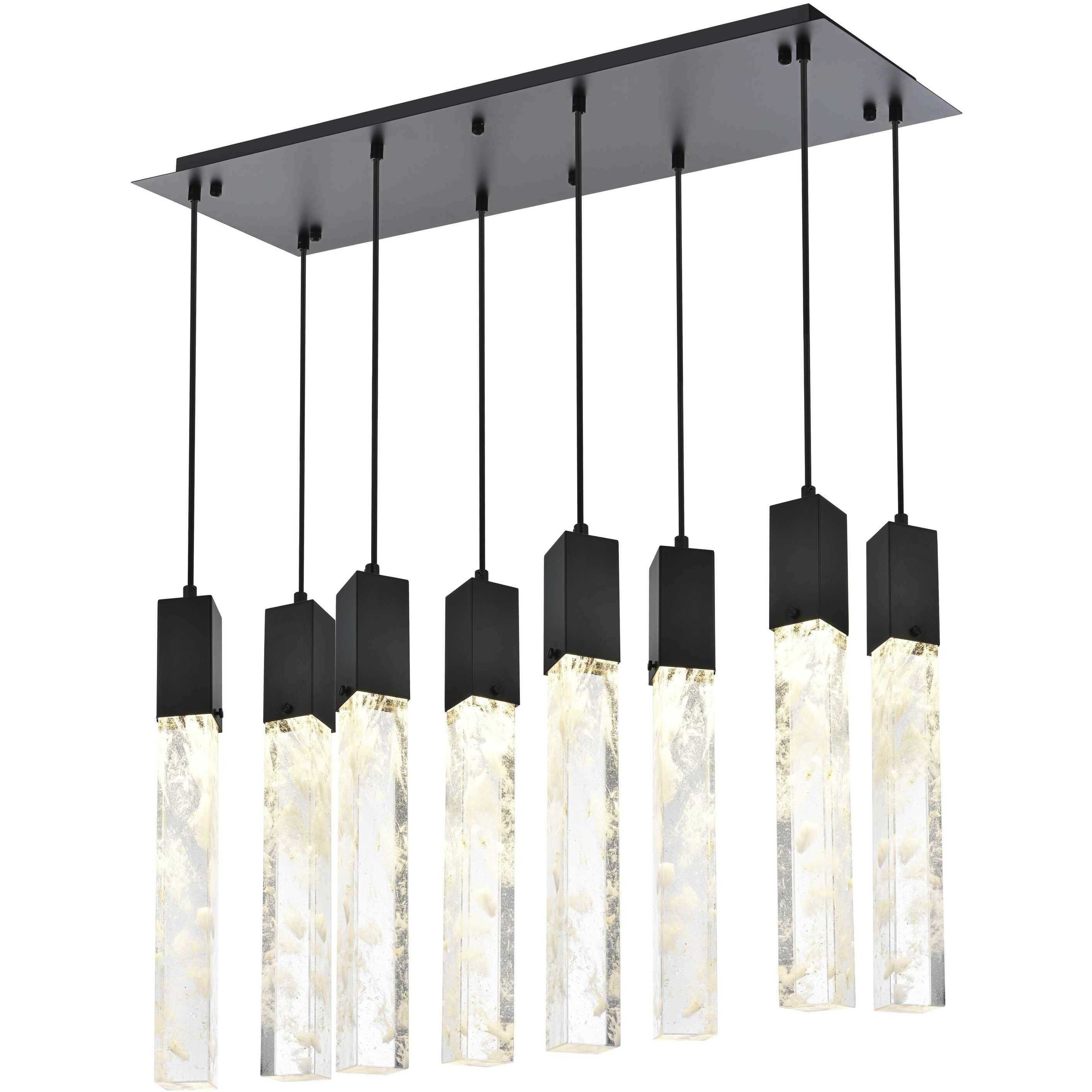 Aurora 8 Light 12 inch Black Pendant Ceiling Light