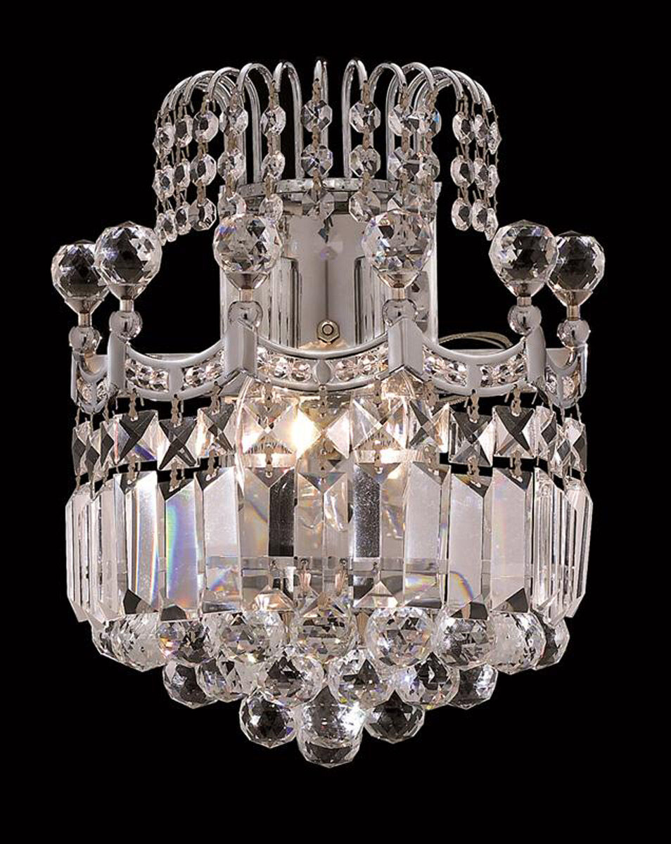 Corona 2 Light 12 inch Chrome Wall Sconce Wall Light in Royal Cut