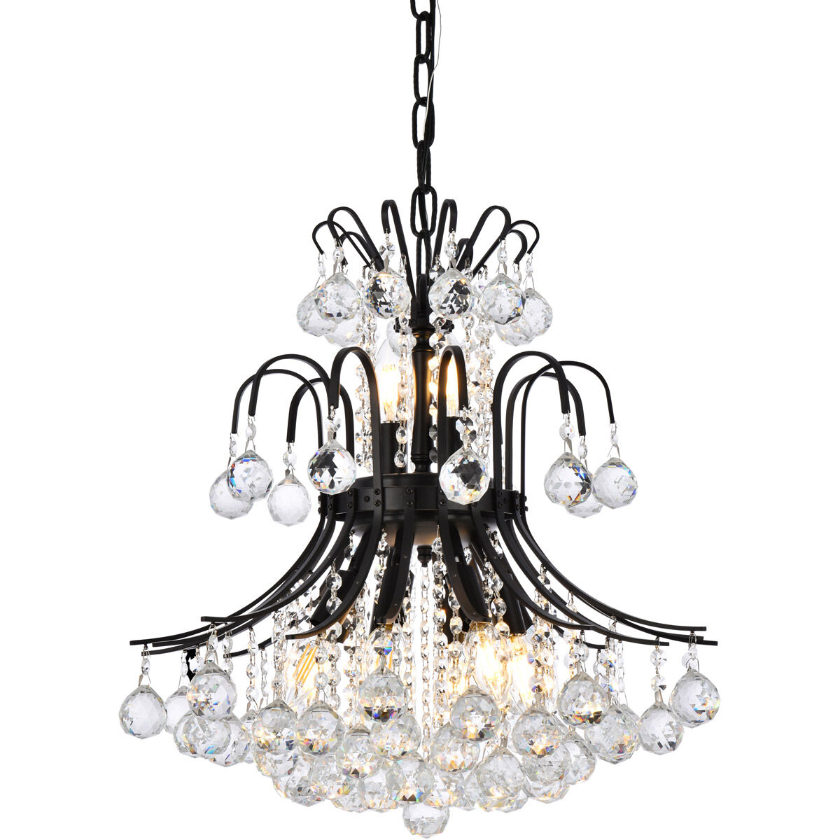 Toureg 10 Light 19 inch Black and Clear Pendant Ceiling Light in Royal Cut
