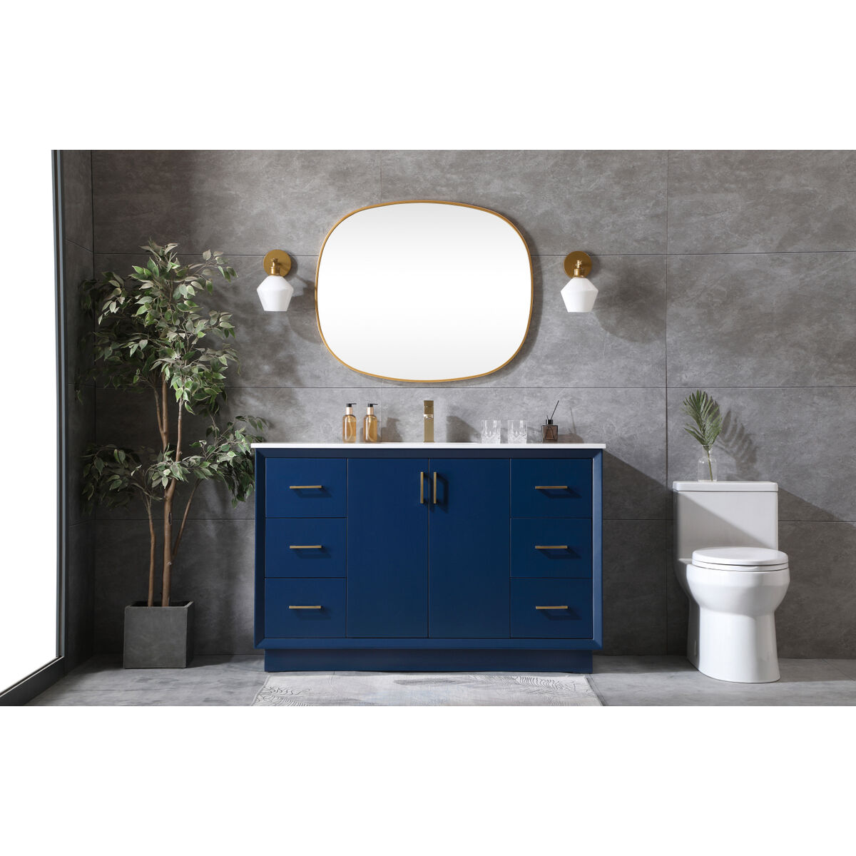 Hayes 54 X 22 X 35 inch Blue Vanity Sink Set