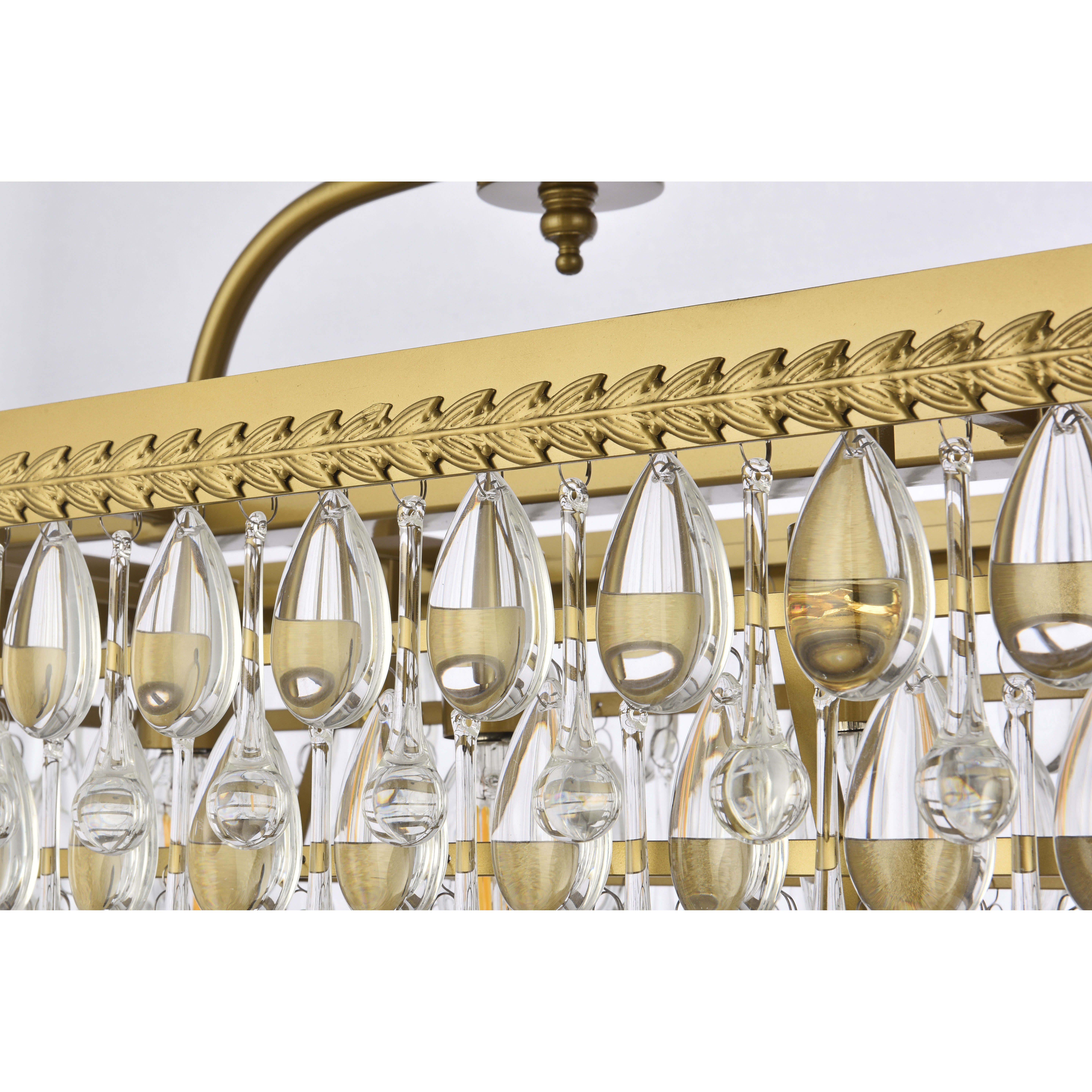 Nordic 6 Light 40 inch Brass Linear Pendant Ceiling Light