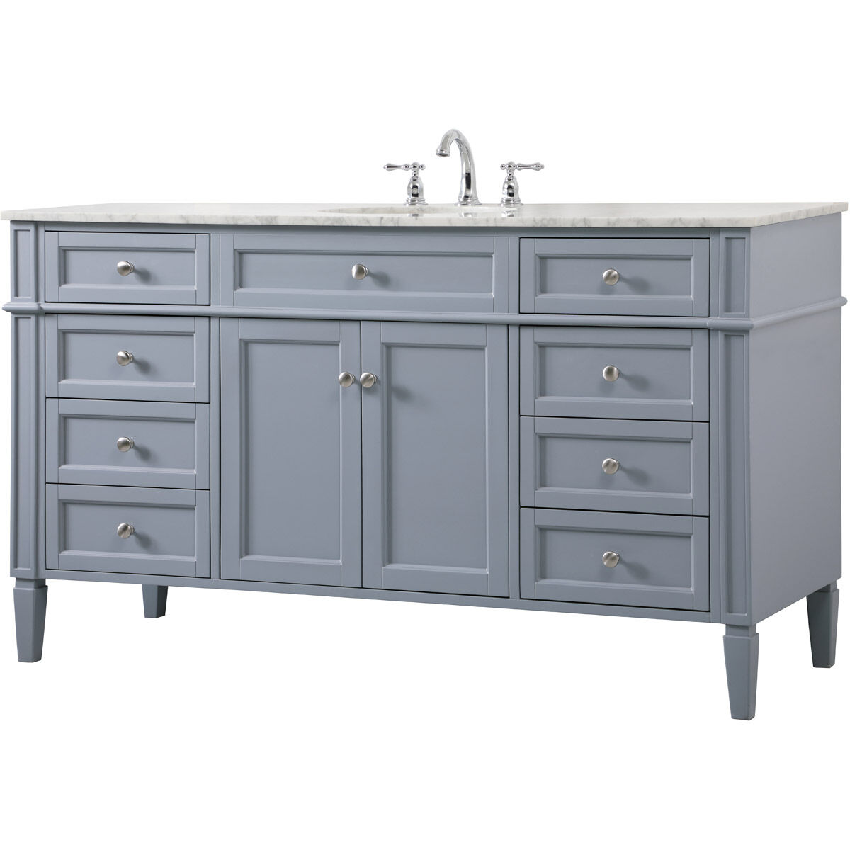 Park Avenue 60 X 22 X 35 inch Grey Vanity Sink Set