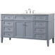 Park Avenue 60 X 22 X 35 inch Grey Vanity Sink Set