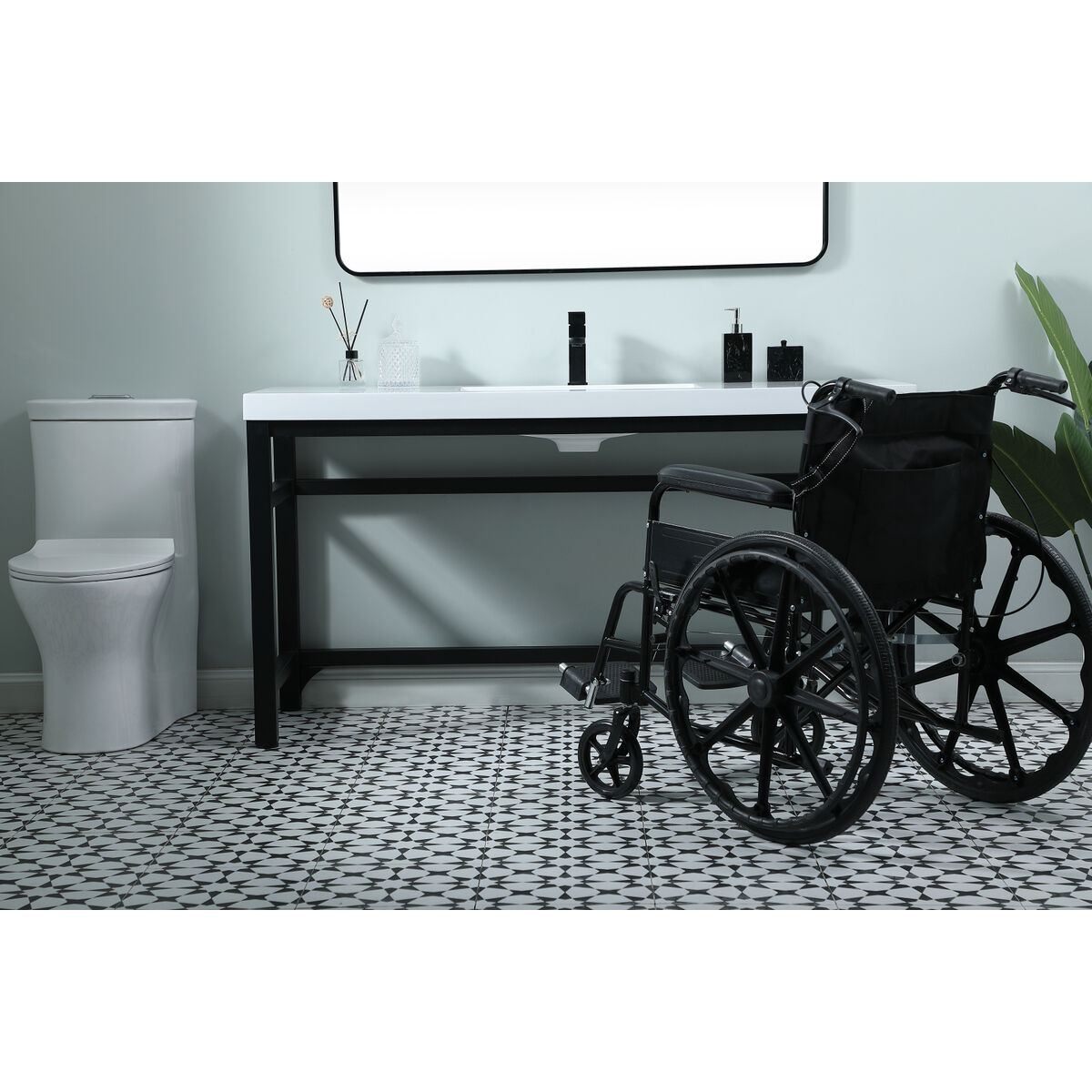 Raya 60 X 22 X 32 inch Black Vanity Sink Set