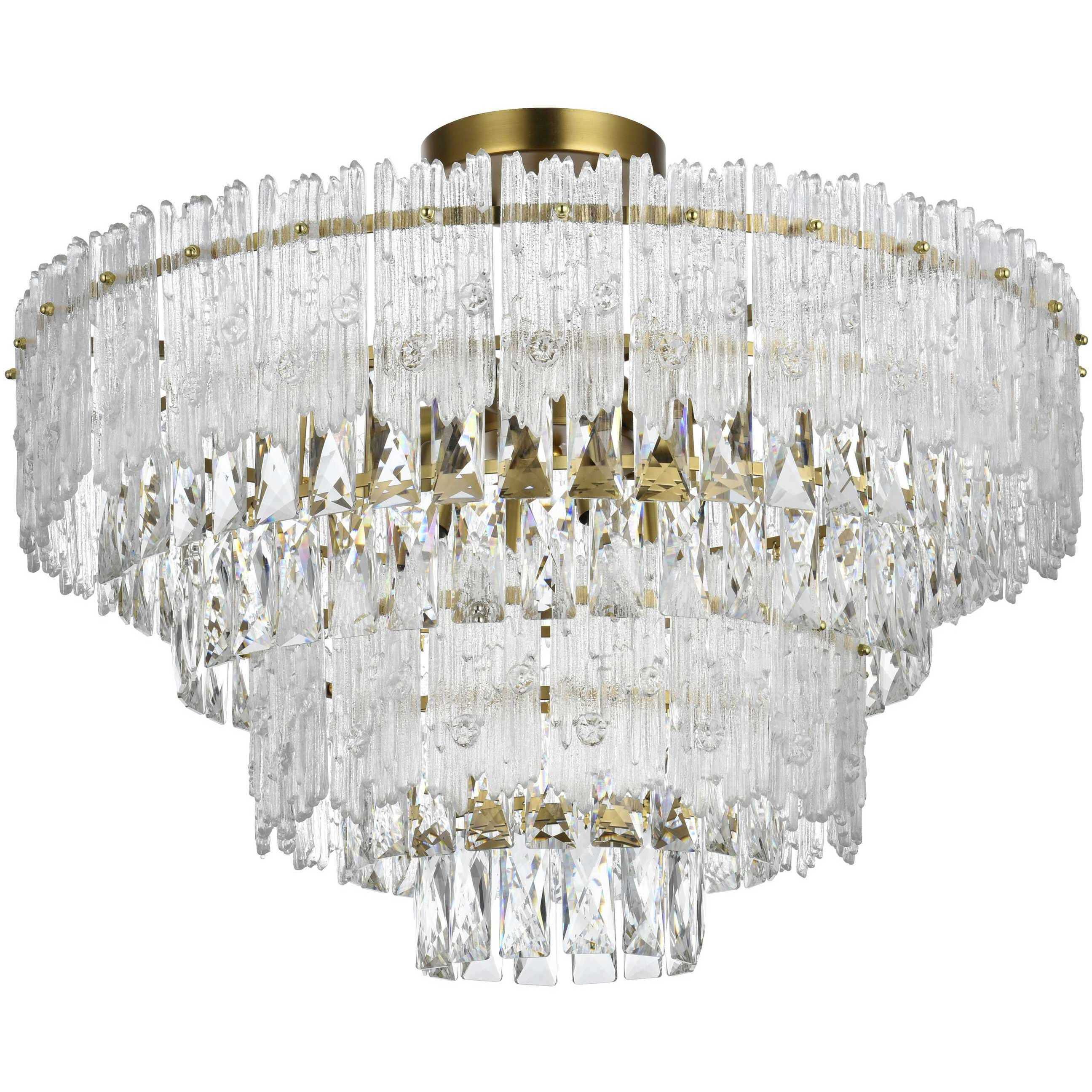 Emilia 8 Light 25 inch Satin Gold Flush Mount Ceiling Light