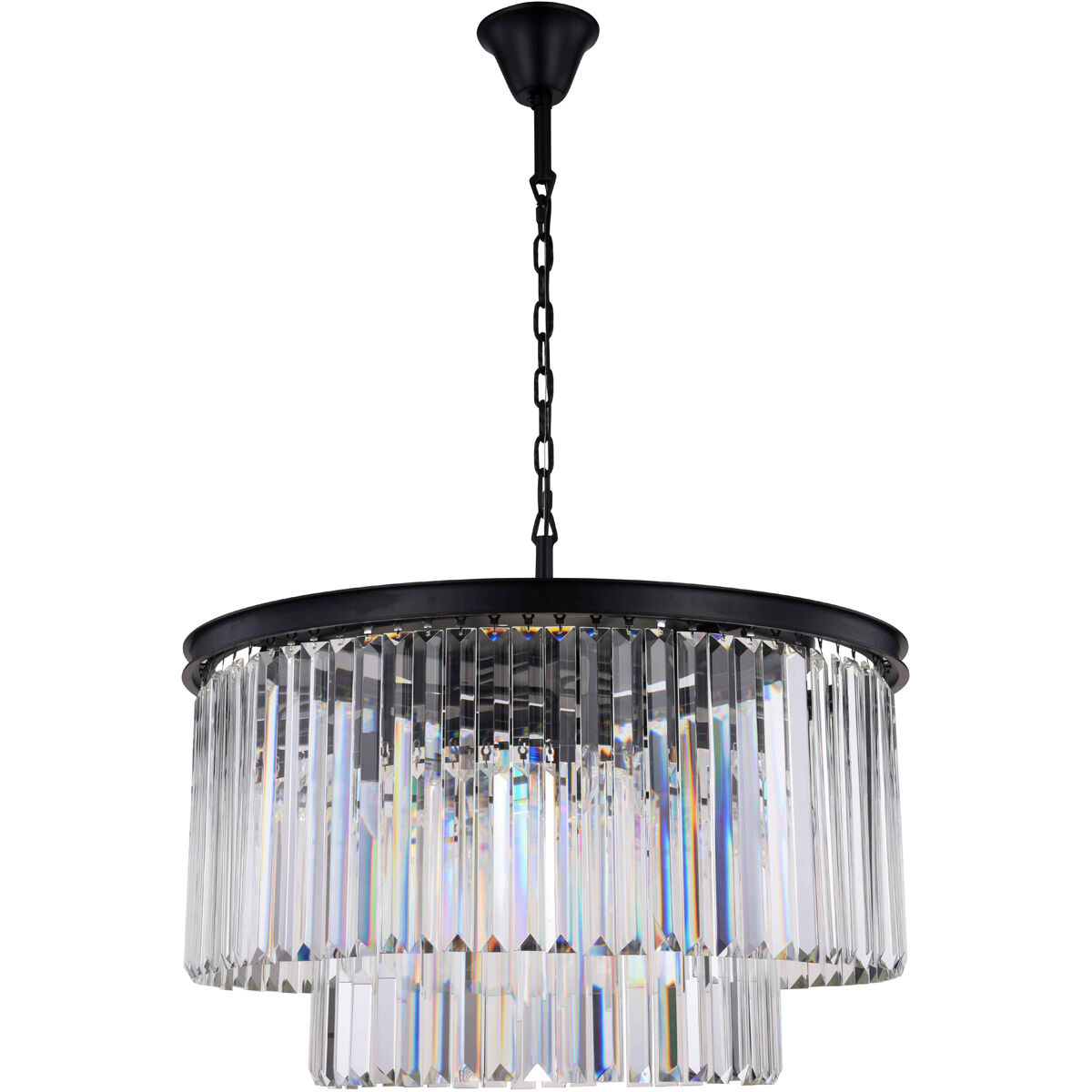 Sydney 8 Light 32 inch Matte Black Chandelier Ceiling Light, Urban Classic