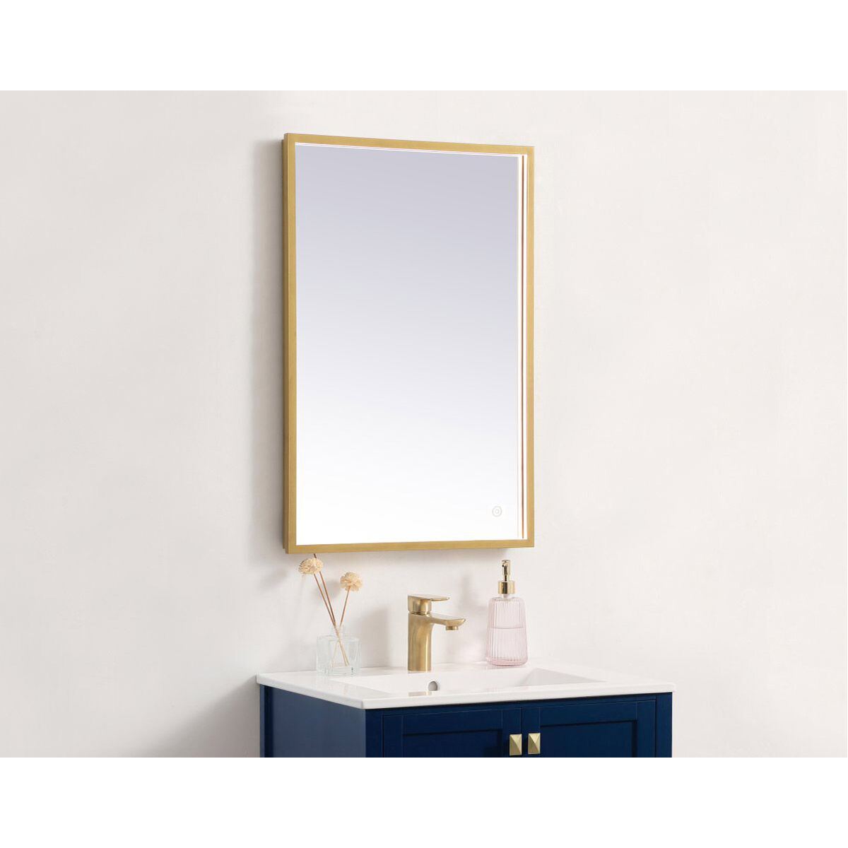 Pier 30 X 18 inch Brass LED Mirror