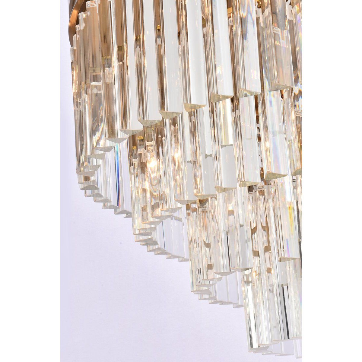Sydney 17 Light 32 inch Satin Gold Flush Mount Ceiling Light in Clear