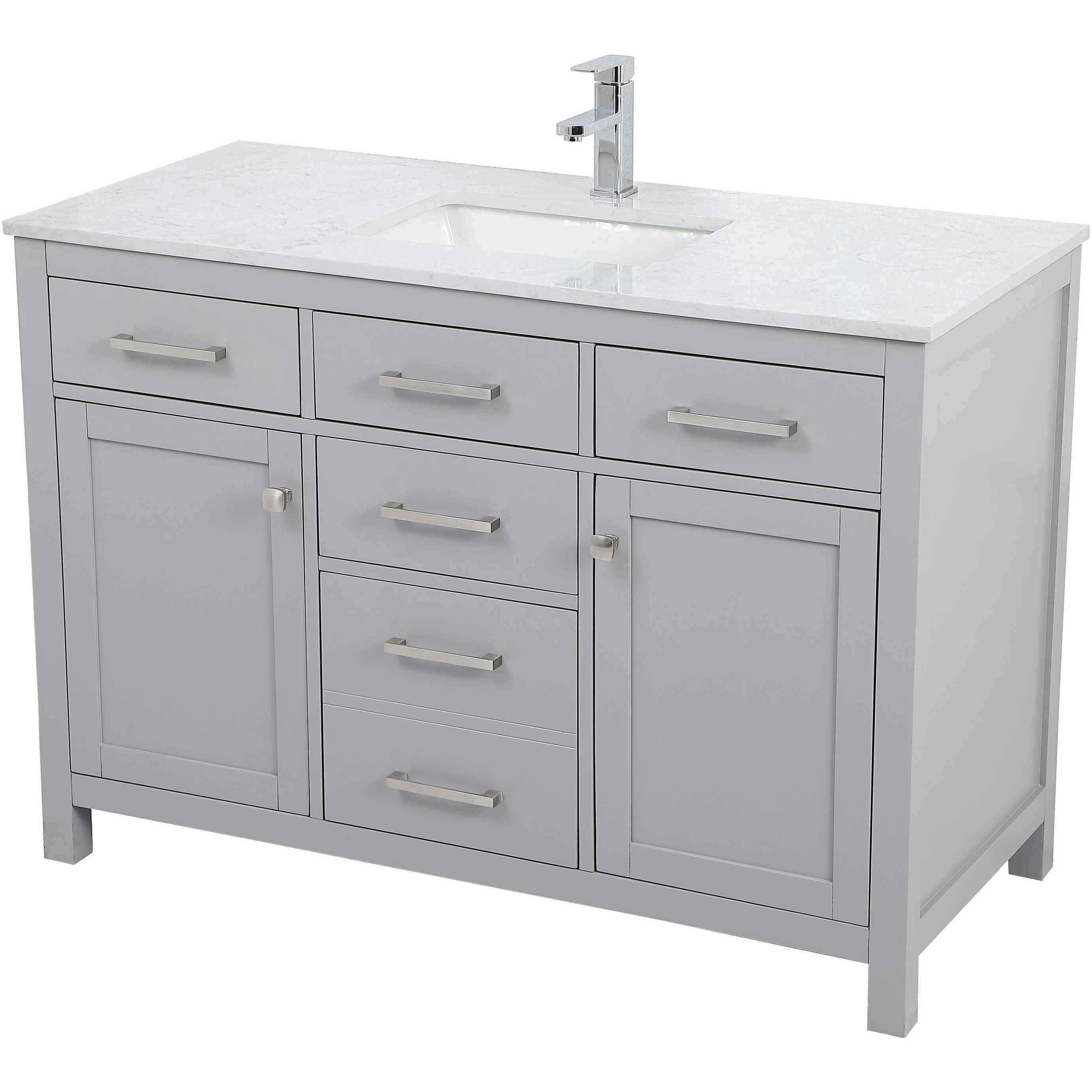 Lewis 48 X 22 X 34 inch Grey Vanity Sink Set