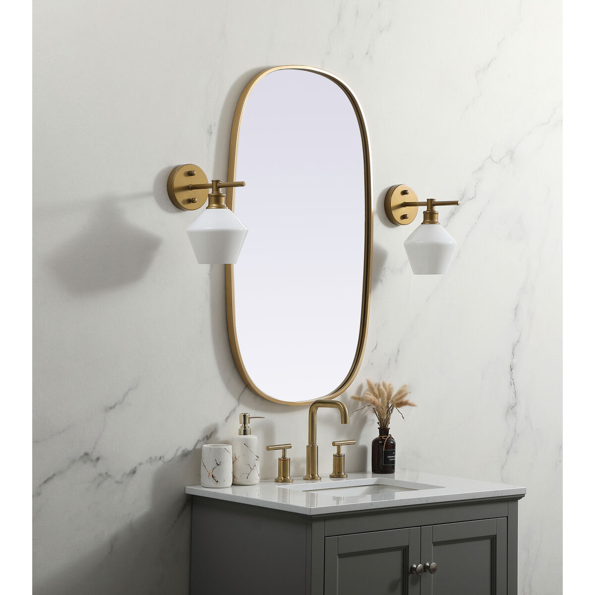 Brynn 36 X 20 inch Brass Mirror in 20 x 36