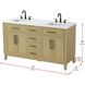 Virginia 60 X 35 inch Honey Brown Bathroom Vanity Cabinet